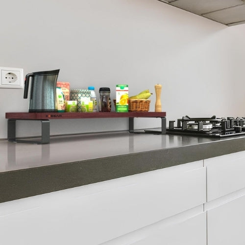 Kassar Monitor Stand Riser for Desk, White and Black Desktop Organizer, Computer Screen Holder with Storage Space