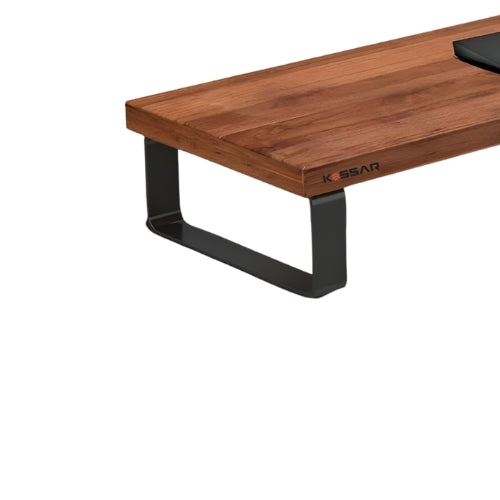 Kassar Monitor Stand Riser for Desk, White and Black Desktop Organizer, Computer Screen Holder with Storage Space