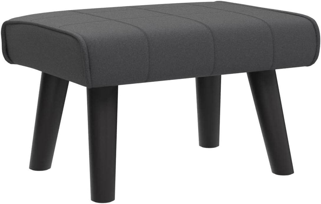 Kassar Footrest Ottoman Footstool Rectangular with Wood Legs Pets and Living Room couches with Little stools and Sofa footrests for Additional Seating-Black