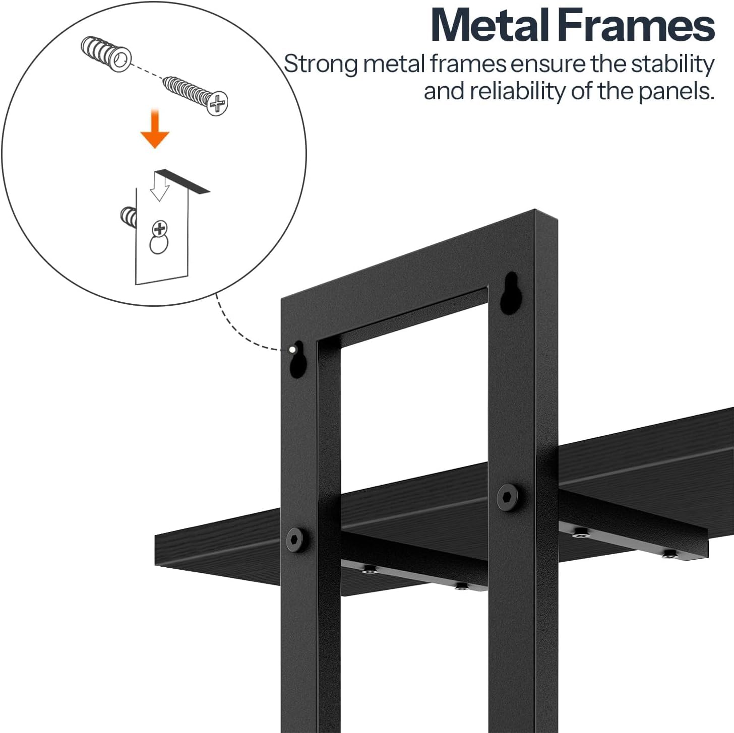 Kassar Modern Floating Wall Shelves Set, White with Gold Brackets, 3-Tier Decorative Display Storage