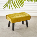 Kassar Footrest Ottoman Footstool Rectangular with Wood Legs Pets and Living Room couches with Little stools and Sofa footrests for Additional Seating-Yellow